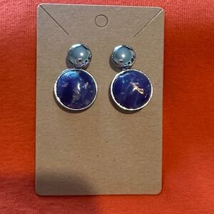 Elegant Silver and Purple Earrings reversible